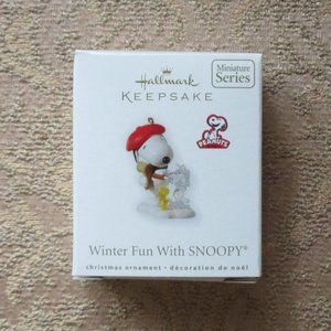 hallmark - keepsake - miniature - 'winter fun with snoopy' ornament - 2010